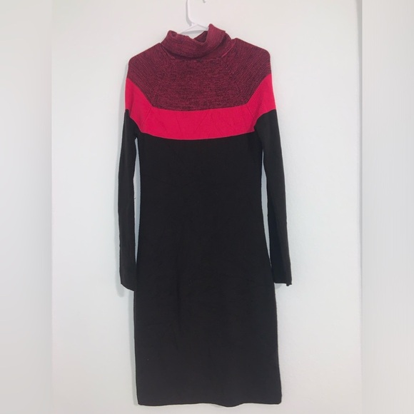 Calvin Klein Colorblock Knit Cowl Neck Dress - Picture 4 of 13